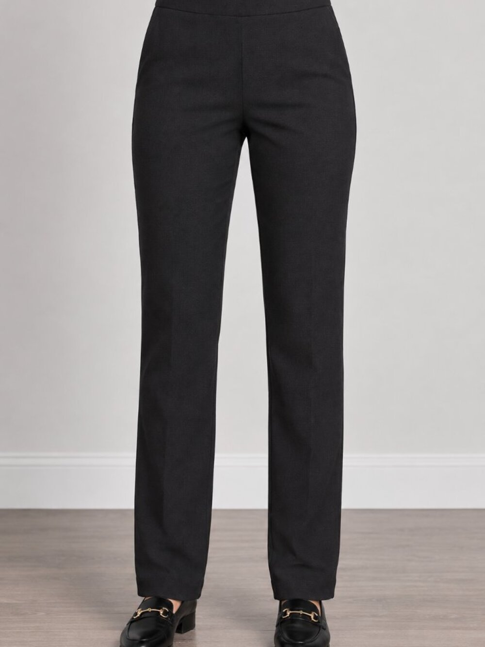 Boston Proper Black Pull-On Straight Leg Ribbed Knit Pants Size S